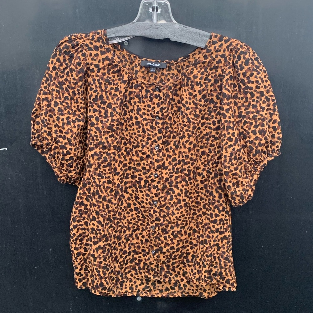 Madewell leopard print blouse sz Small